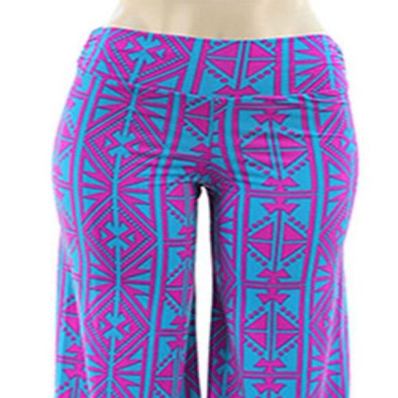 Jon & Anna Large Blueberry Palazzo Geometric Urban Cinched Ankle Pants - Picture 4 of 13